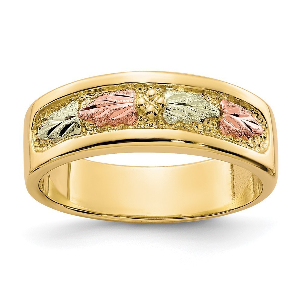 10k Tri-color Black Hills Gold Ring, Size 7